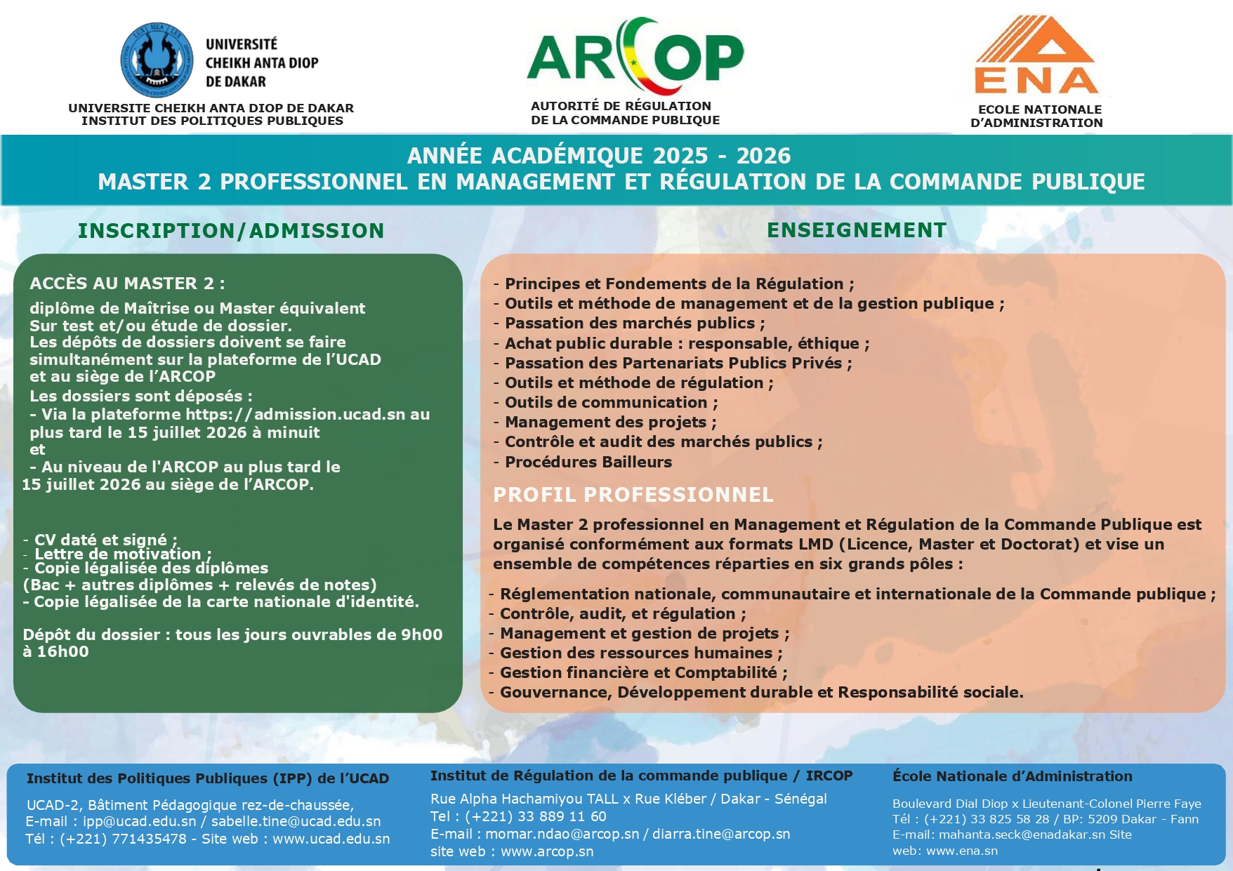 Appel A Candidature MASTER 2025-2026